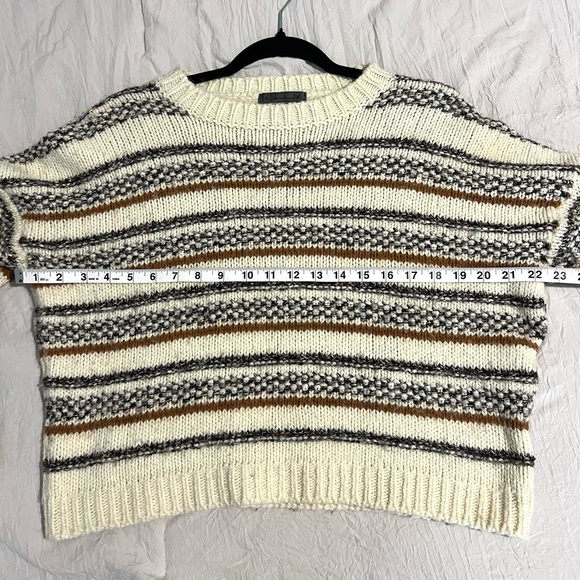 Anthropologie Esmeralda Cropped Sweater Boho Striped Italian SZ M EUC - Picture 6 of 8
